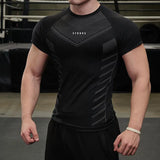  Ceekoo New Men Gym T-shirt High elasticity bodybuilding fitness quick dry short sleeve men's sports Casual tops trend running T-shirt