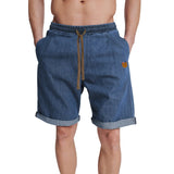 Ceekoo  -   New summer denim shorts men's solid elastics loose casual pants