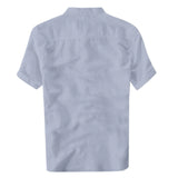 Ceekoo Henley Shirt Men's Cool And Thin Breathable Summer Shirts Button Stand Collar Cotton Linen Shirt Hawaii Beachwear Blouse Chemise