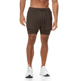 Ceekoo M-5XL  Jogger Shorts Oversized Men 2 In 1 Short Pant Gyms Fitness Built-in Pocket Quick Dry Running Shorts Man Athletic Shorts