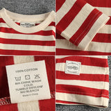 Ceekoo Autumn New American Retro 230g Heavyweight O-neck Striped T-shirt Men's Fashion 100% Cotton Washed Casual Loose Tough GuyTops