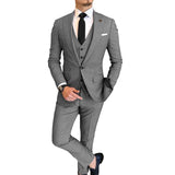 Ceekoo  -  Summer Linen Men Suits 3 Piece (Jacket+Pants+Vest) Elegant Wedding Party Prom Tuxedo Fashion Smart Casual Costume Homme Slim