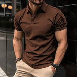 ceekoo New Summer Fashion Men's Polo Shirt Stretch Gym Clothing Sports Polo Male Spring Casual Short Sleeve Breathable T-Shirt