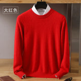 Ceekoo  Mink Sweater Men Round Neck Autumn And Winter New Warm Solid Color Long-Sleeved Short Knitting Fashion Casual Loose Large Bottom