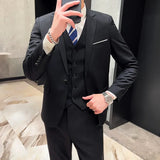 Ceekoo  -  fashion suits for men High Quality Business Casual Wedding (suit + Vest + Trousers) New Fashion Banquet Handsome Men's 3-piece Set  S-6XL