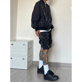 ceekoo American style high street wind assault shorts men zipper design Harajuku casual tooling outdoor five-point pants summer