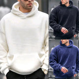 Ceekoo  -  Lamb Wool Hoodies Winter Coral Wool Solid Color Hoodie Men Sweatshirt Joggers Fashion Loose Oversized Fleece Pullover Streetwear