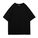 Ceekoo Summer 100% Cotton Short Sleeve Oversized T-shirts Men Solid Color Casual Basic O-Neck Women's T Shirt