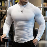 Ceekoo  -  Men Shaping Sports Fitness Casual Long Sleeve Tops New Genderless Tight Fit Solid Color High Collar Training Clothes Unisex