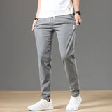 Ceekoo  Spring Men's Trousers Classic Version Cotton Solid Color Fashion Full Length Grey Business Casual Jeans Pants Male