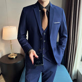 Ceekoo  -  fashion suits for men High Quality Business Casual Wedding (suit + Vest + Trousers) New Fashion Banquet Handsome Men's 3-piece Set  S-6XL