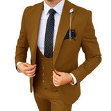 Ceekoo  -  fashion suits for men 3 Pcs Sets Blazers Jacket Pants Vest / Men Suit New Business Wedding Fashion Host Clothes Slim Fit Coat Trousers Waistcoat