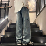 Ceekoo  - Men's Jeans Fashion Streetwear Neutral New Wide Leg Denim Trousers Casual Baggy Hip Hop Jeans Male Pants