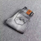  Ceekoo Fashion Designer Men Jeans High Quality Retro Dark Gray Stretch Slim Fit Ripped Jeans Men Trousers Vintage Denim Pants Hombre