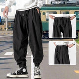 Ceekoo  Casual Pants Deep Crotch Men Bloomers Solid Color Simple Spring Autumn Thin Style Hip Hop Trousers Streetwear