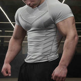  Ceekoo New Men Gym T-shirt High elasticity bodybuilding fitness quick dry short sleeve men's sports Casual tops trend running T-shirt