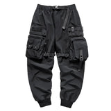 Ceekoo Multi-pockets Ribbons Bandage Tactical Techwear Cargo Pants Mens Harajuku Punk Hip Hop Joggers Pantalons Casual Streetwear