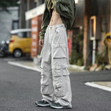 Ceekoo Multi-pockets Cargo Pants Streetwear Hip-hop Mopping Trousers Harajuku Tooling Pant Men's Vintage Loose Casual Jogging Pants