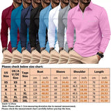 Ceekoo  -  Men's Fashion POLO Shirt Autumn Long Sleeve Lapel Zipper Pocket Business Casual Shirt Golf T-shirt Pullover Street Wear XS-XL