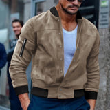 Ceekoo  - Autumn and winter season suede stand collar men's button jacket windproof warm casual fashionable American coat men