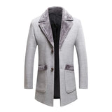 Ceekoo Winter High-end Boutique Thickened Warm Men's Casual Business Woolen Coat Male Slim Long Jacket Size M-5XL