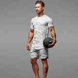 ceekoo new Camouflage printed T-shirt sports suit couple quick dry casual running suit summer short sleeve shorts 2-piece set