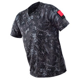 Ceekoo  Tactical Camouflage Multicam T-shirt Quick-drying Military Combat Army Camo Short Sleeve T Shirt Hunting Clothes