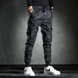 Ceekoo  Sweatpants Men Camouflage Elasticity Military Cargo Pants Drawstring Multi Pockets Bottoms Casual Jogger Trousers