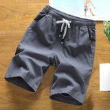 Ceekoo  Men Shorts Summer Mid-Waist Thin Elastic Waist Knee Length Pants  Short Pants Ice Silk