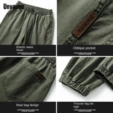 Ceekoo  New Men's Cargo Pants 100% Cotton Solid Color Work Wear Casual Pant Wide Korean Jogger Trousers Male