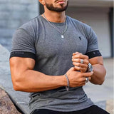 Ceekoo  NEW High Quality Men T-Shirt Summer Running Short Sleeve Gym Sports Training Tops Outdoor Jogging Leisure Breathable T-Shirt