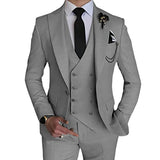 Ceekoo  -  fashion suits for men Fashion Men Leisure Boutique Single Buckle Slim Fit Dress Wedding Suit 3 Piece Set Blazers Jacket Vest Pants Trousers Coat