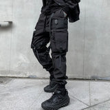 Ceekoo Multi-pockets Ribbons Bandage Tactical Techwear Cargo Pants Mens Harajuku Punk Hip Hop Joggers Pantalons Casual Streetwear