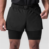 ceekoo New Men's Sports Shorts 2 In 1 Running Shorts Men's Double Layer Breathable Fitness Bodybuilding Training Short Jogging Short