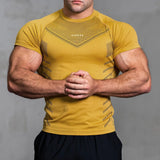  Ceekoo New Men Gym T-shirt High elasticity bodybuilding fitness quick dry short sleeve men's sports Casual tops trend running T-shirt