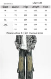 Ceekoo Korean Hip Hop Patchwork Wide Leg Jeans Pants Men Fashion Hole Streetwear Baggy Denim Trousers Male Oversized Straight Denim