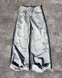 Ceekoo American New Style Star Hot Diamond Jeans Men's Y2K High Street Fashion Brand Retro Trousers Casual Loose Wide-leg Pants