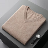 Ceekoo Men's T-shirt Spring/Summer New Line Pullover Vest 100% Pure Wool Knitted V-Neck Top Fashion Korean Edition Solid Sweethear