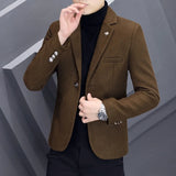 Ceekoo  -  fashion suits for men Autumn and Winter Thick Casual Suit Men's Korean Version of The Trend Suit Single West Coat Slim Korean Version of Small Suit