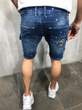 Ceekoo  -  fall outfits  Size S-3XL Fashion Ripped Men's Denim Shorts Embroidered Painted Five-point Pants Summer Casual Elastic Sports Men's Clothi