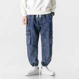 CeekooPlus Size Men's Cargo Jogger Jeans Hip Hop Streetwear Multiple Pockets Stretched Cotton Casual Denim Pants Baggy Trousers 8XL