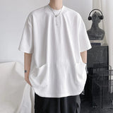 Ceekoo High Quality Men Trend Pockets T Shirts Summer Mens Short Sleeve Fashions Male Solid Simple Daily Tees 2023 Harajuku T-Shirt