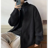 Ceekoo  Spring Autumn Winter Fashion Man Solid Casual Zipper Cardigan Jacket Men's Loose Knitted Warm Sweater Cool Boys Soft