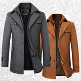 Ceekoo  New Autumn Winter Woolen Coat Men's Business Casual Fashion Men's Thickened Warm Extra Large Men's Trendy Trench