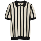 Ceekoo Summer Men's Brand Fashion Tees Tops New Male Striped Short-sleeved Slim Fit Polo Shirt Fashion High Quality Lapel Shirt C93