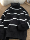 Ceekoo  -  fall outfits Autumn Winter New Sweater Men Round Neck Fashion Warm Pullover Men Striped Sweaters Male Knitted Warm Casual Pullover