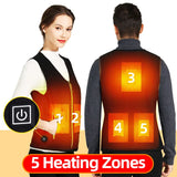 Ceekoo Heated Vest Men Women Rechargeable Warming Self Heating Vest Fleece Electric Heated Jacket Clothing Thermal Waistcoat