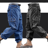 Ceekoo Overalls Pants Men's Clothing Trousers Wear-Resistant Anti-Scald Thickening Cotton Workwear Denim Work Pants Multiple pockets