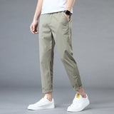 Ceekoo Stretch Casual Pants Men Slim Fit Lightweight Straight Trousers Summer Quick Dry Sports Joggers Button Down Solid Khaki Pants