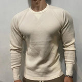 Ceekoo  -  Mens Basic Casual Tight-Fitting Long-Sleeve T-Shirt Autumn Winter Gender-Neutral Solid Color Simple Comfort Bottoming Top Unisex